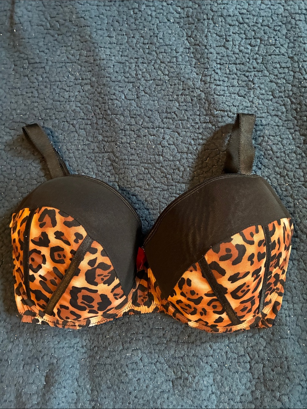Parfait Leopard Print Padded Bra with Black Trim